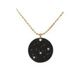 Zirconium Sagattarius Zodiac Lab Grown Diamond Disc Necklace with Gold Filled Chain